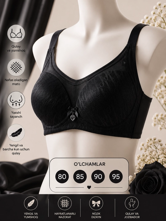 Ayollar va qizlar uchun push-up byustgalter, ichki kiyim, 80/85/90 o‘lcham - 