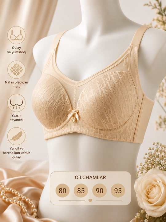 Ayollar va qizlar uchun push-up byustgalter, ichki kiyim, 80/85/90 o‘lcham - 