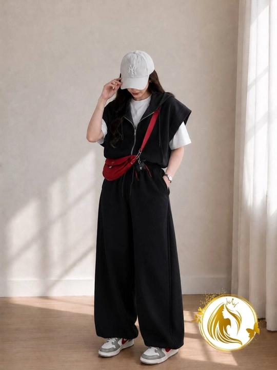 Женский спортивный костюм Oversize (жилет + брюки), Размер 46–50, Casual Premium - 