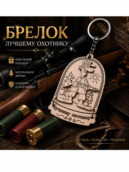 "Eng yaxshi ovchi" EKO yog‘och brelok - 