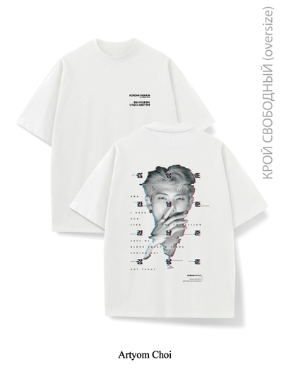 Футболка K-POP BTS RM by ARTYOM CHOI, oversize, unisex - 