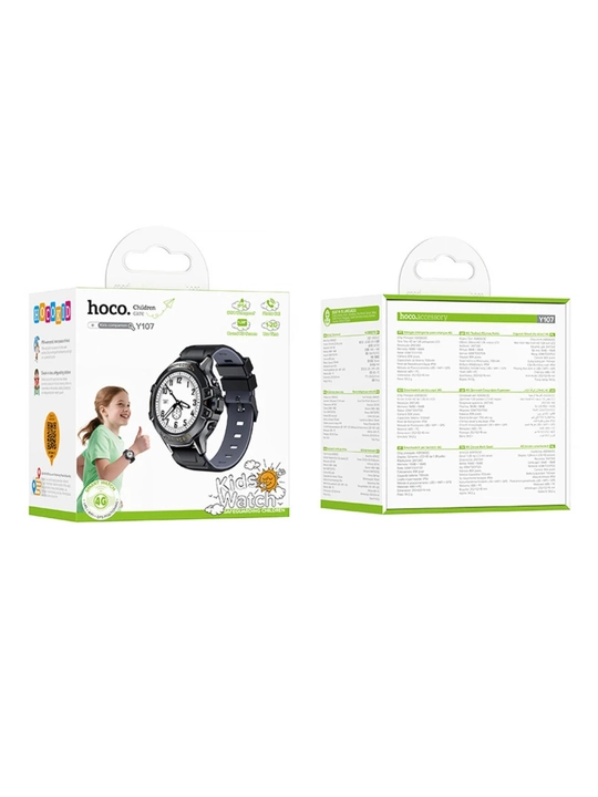 Bolalar smart soati Hoco Y107 Children Care, 4G, GPS, dumaloq HD ekran, IP54 suvga chidaml