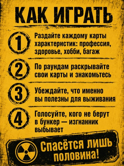 Настольная игра Бункер — развивающие настольные игры для детей и взрослых, 12+