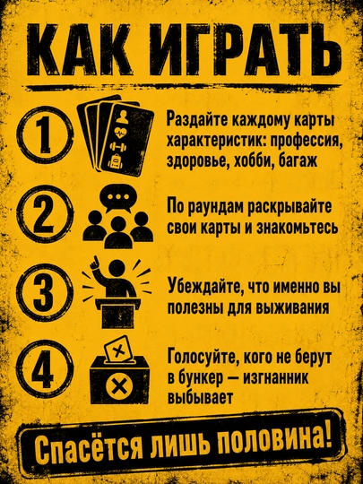 Настольная игра Бункер — развивающие настольные игры для детей и взрослых, 12+