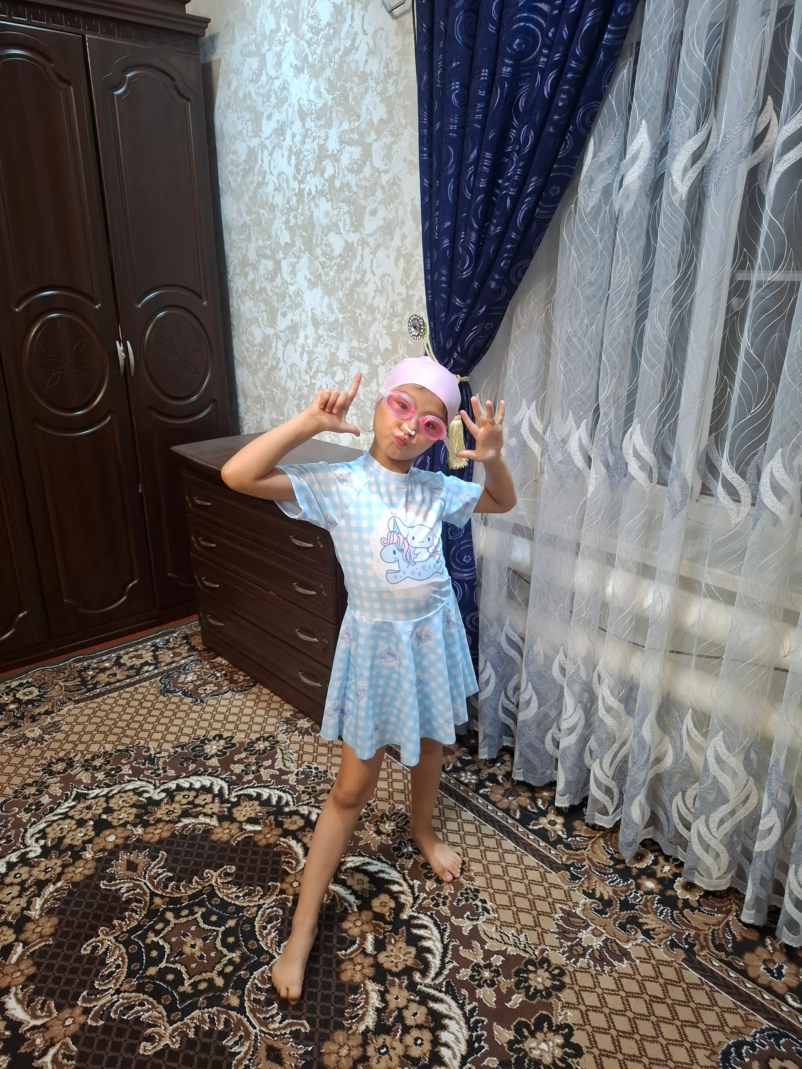 Детский купальник для девочек с принтом русалки летняя модель