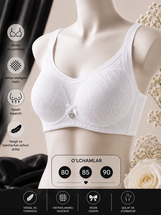 Ayollar va qizlar uchun push-up byustgalter, ichki kiyim, 80/85/90 o‘lcham - 