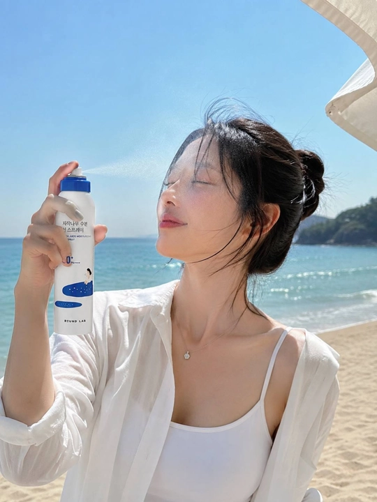 SPF sprey, quyosh spreyi, SPF50, yuz va tana SPF, Round Lab, namlovchi SPF sprey