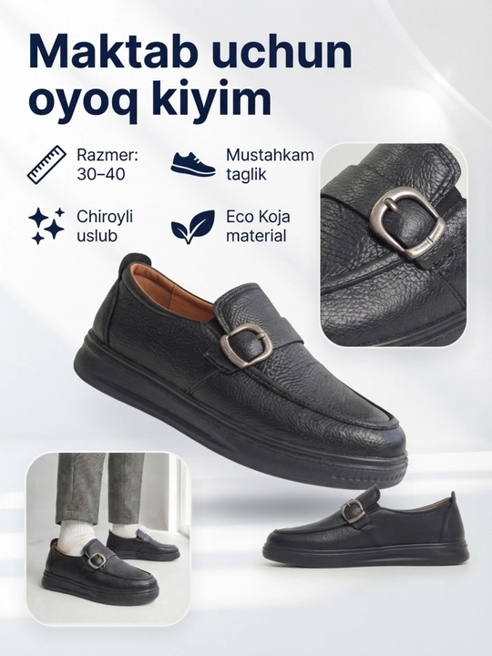 Maktab uchun tuflilar va o'g'il bolalar oyoq kiyimi, sifatli maktab tuflisi