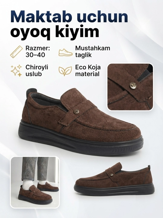 Maktab uchun tuflilar va o'g'il bolalar oyoq kiyimi, sifatli maktab tuflisi