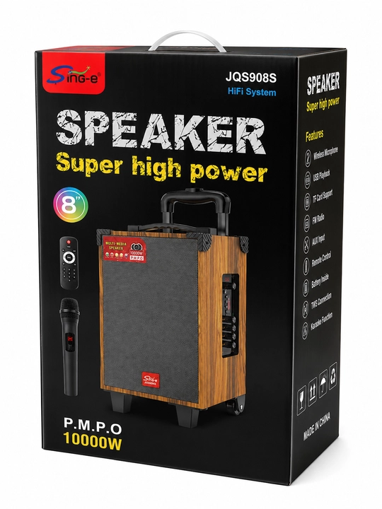 Колонка Sing-e JQS908S портативная Bluetooth караоке-акустика с микрофоном и пультом