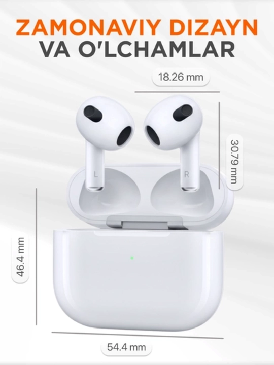 Simsiz quloqchinlar Pods Pro 3 iPhone va Android uchun, sensorli