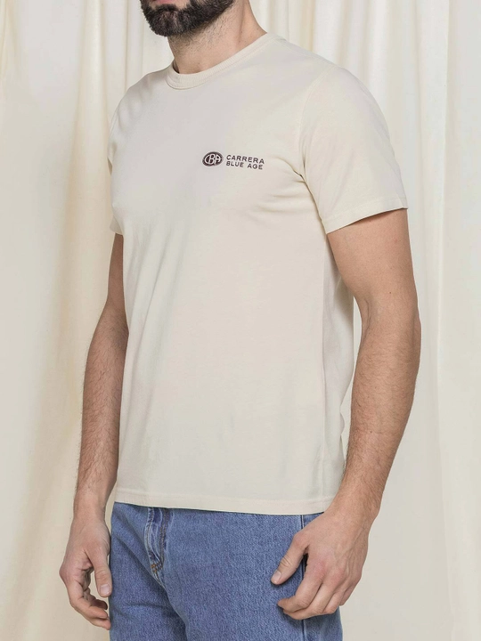 Carrera Jeans Blue Age bosma naqshli erkaklar futbolkasi, yumaloq kesimli, 100% paxta tolali