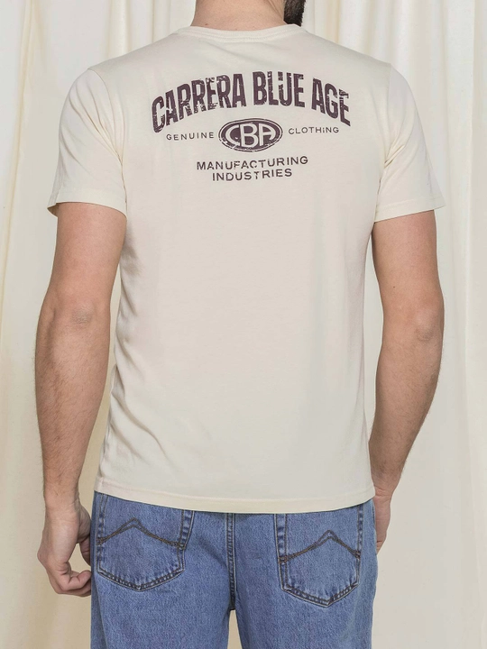Carrera Jeans Blue Age bosma naqshli erkaklar futbolkasi, yumaloq kesimli, 100% paxta tolali