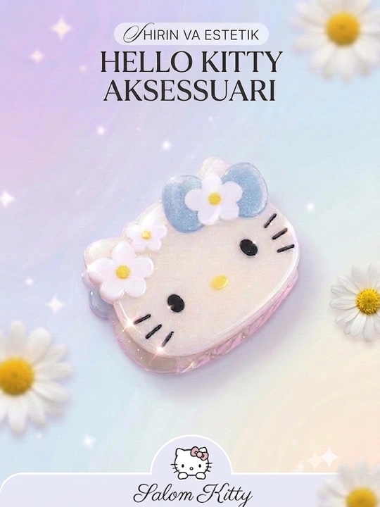 Hello Kitty bolalar soch to‘g‘nag‘ichi va qisqichbaqasi (Bir juft, kichik o'lchamda)