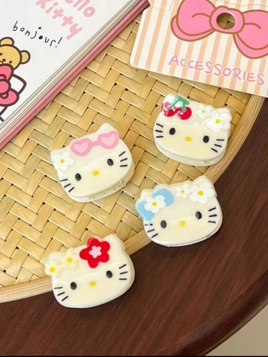 Hello Kitty bolalar soch to‘g‘nag‘ichi va qisqichbaqasi (Bir juft, kichik o'lchamda)
