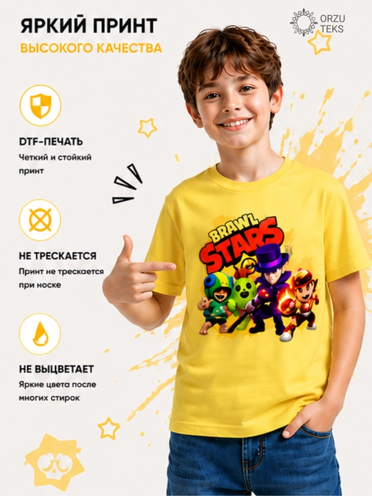 Футболка детская Minecraft Roblox Brawl Stars Spider-Man, хлопок 100%, ORZU TEKS