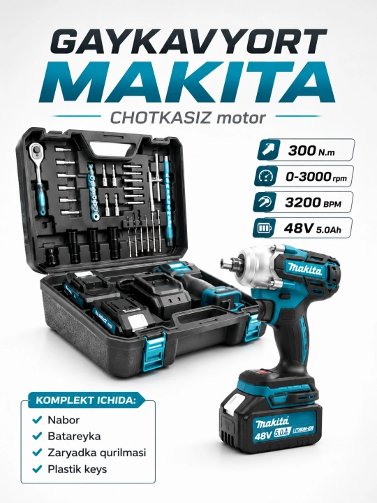 Makita Cho‘tkasiz Akkumulyatorli Gaykavert 48V - 