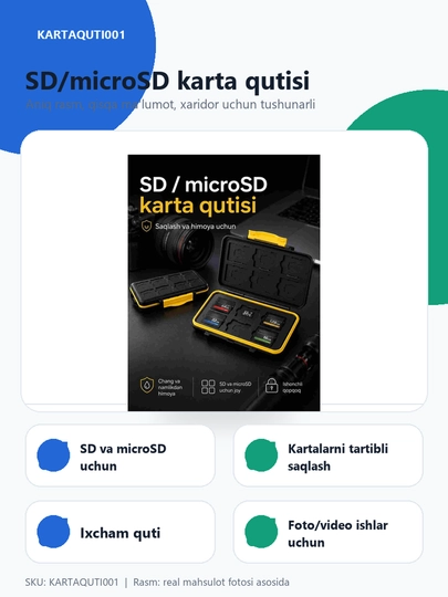 SD va micro SD karta qutisi, xotira kartalari uchun keys