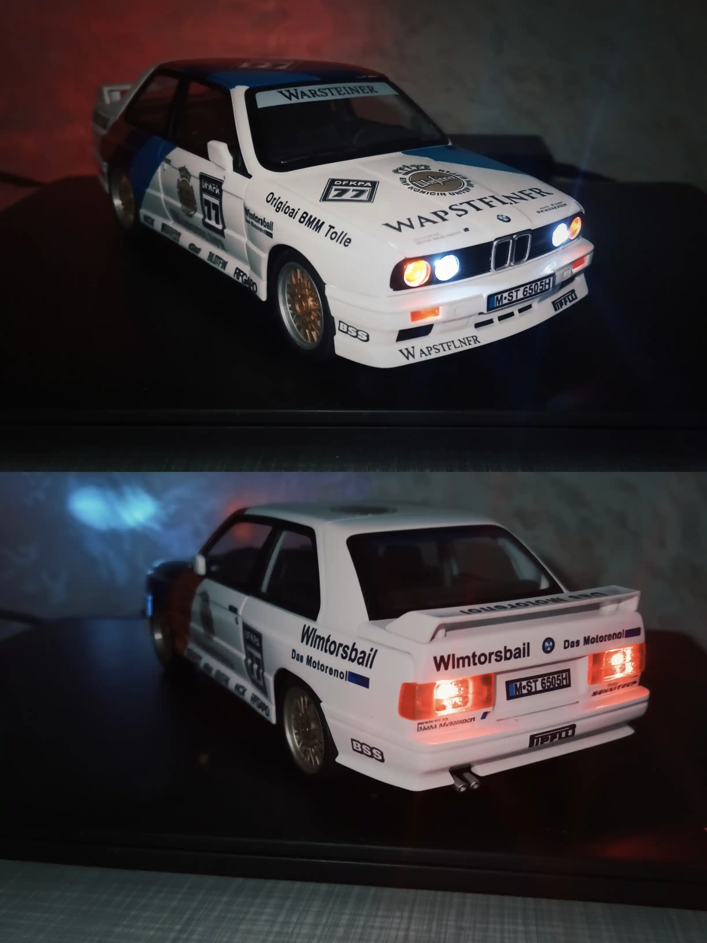 Metall mashina BMW M3 E30 1988, 1/24 metal, 20 sm