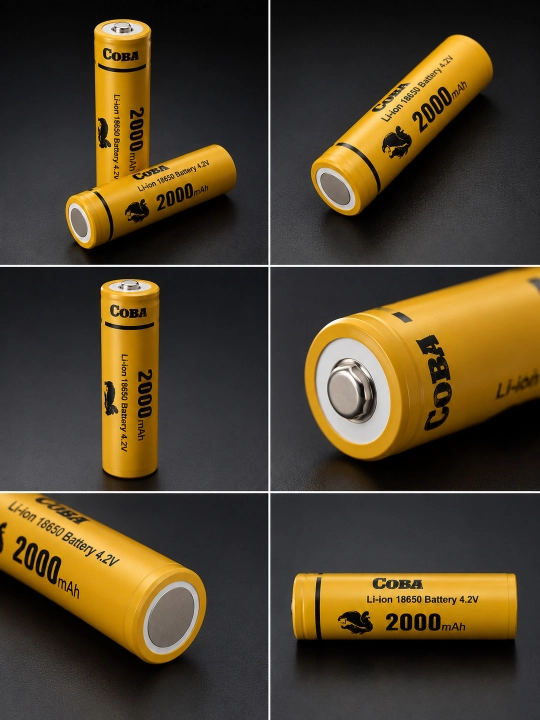 Аккумулятор COBA 18650 Li-ion 2000 мАч 3.7В для фонарей и электроники, 1 шт