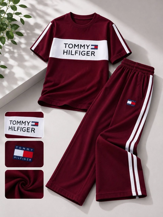 Ayollar yozgi sport kostyumi, ikki qismli, oversayz futbolka, keng shim, standart o‘lcham