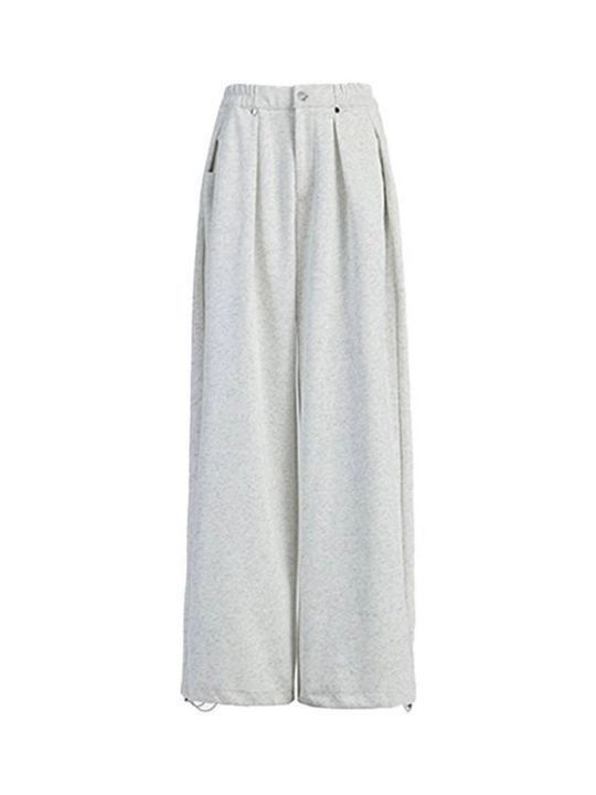Ayollar sport shim, Wide Leg, oversize, baland bel, keng paçali, yumshoq trikotaj - 