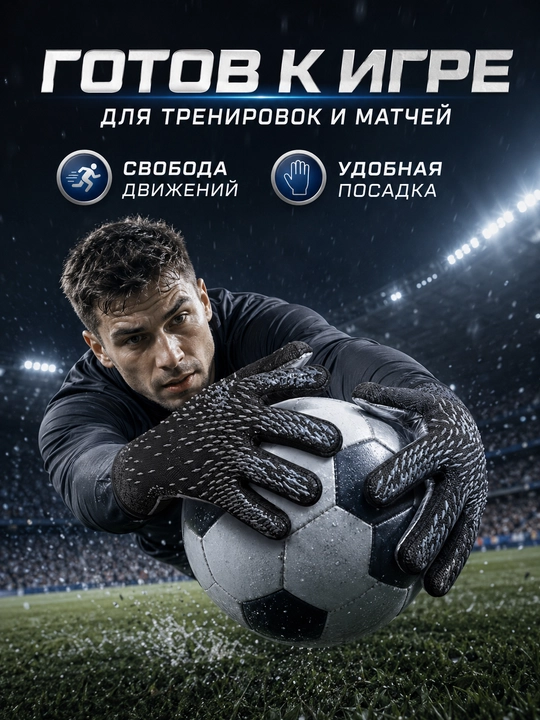 Перчатки вратарские для профессионального футбола