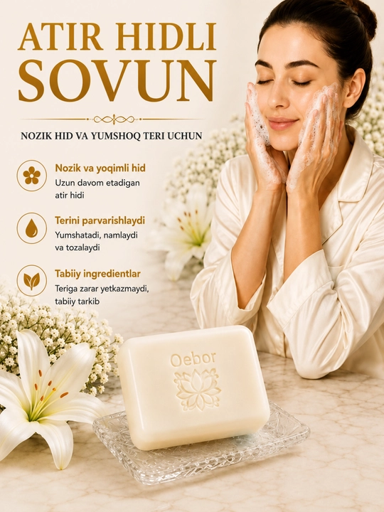 Yuz va tana uchun xushbo‘y oqartiruvchi sovun, sovg‘a sovuni