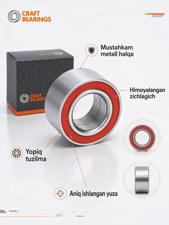 CRAFT BEARINGS avtomobil g‘ildiragi uchun yopiq turdagi gupchak podshipnigi