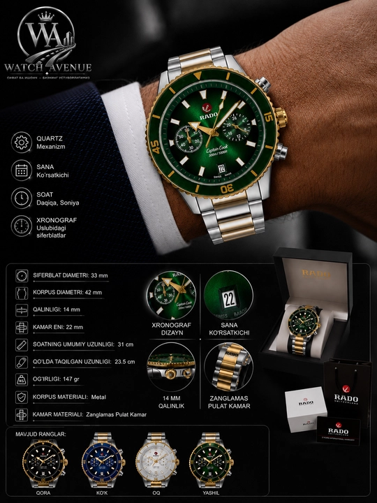 RADO Erkaklar Kvarts Soat Gold kombinatsiyalangan - 