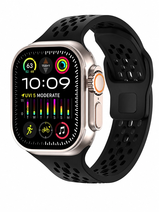 Силиконовый ремешок для Apple Watch 11 10 9 8 , дышащий спортивный браслет Только ремешок