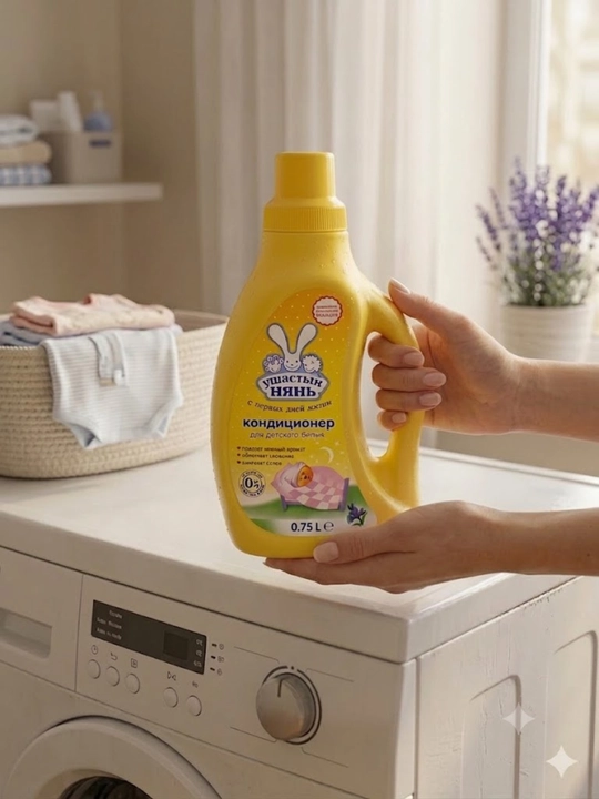 Bolalar kiyimlari uchun konditsioner gipoallergen, lavanda hidli, matoni yumshatadi, 0,75L - 