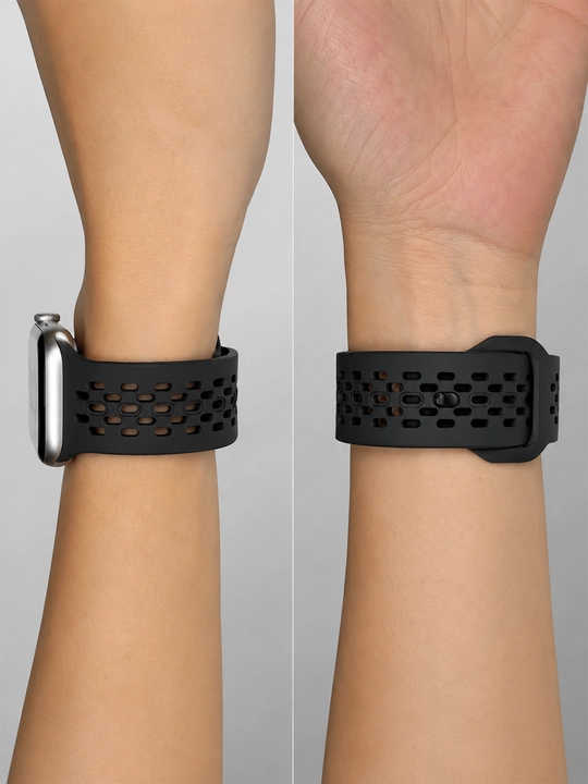 Силиконовый ремешок для Apple Watch 11 10 9 8 , дышащий спортивный браслет Только ремешок