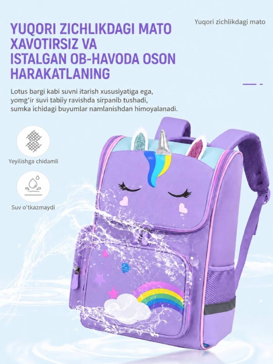 1-7 sinflar uchun o‘g‘il va qiz bolalar uchun premium maktab ryukzagi