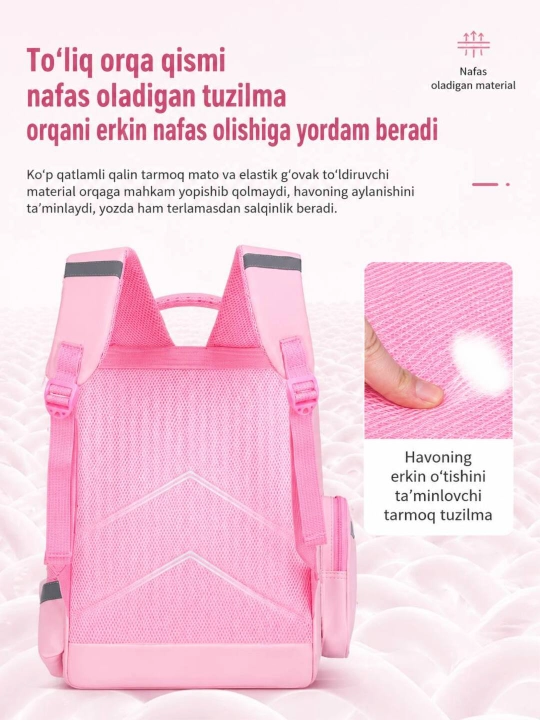 1-7 sinflar uchun o‘g‘il va qiz bolalar uchun premium maktab ryukzagi