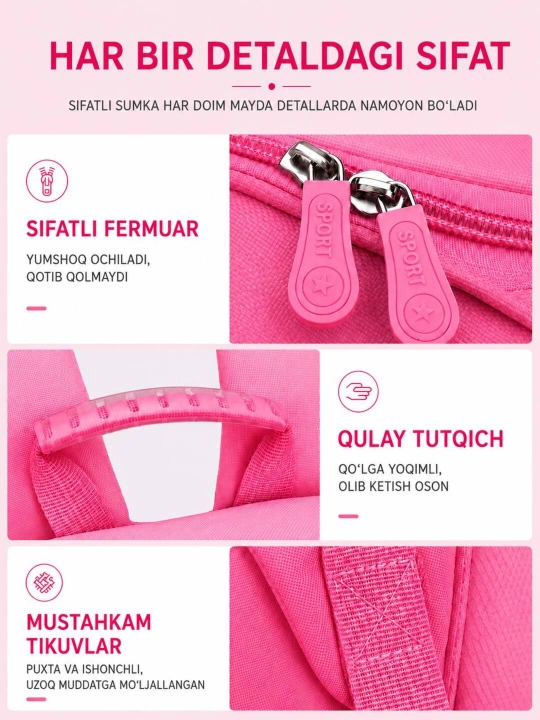 1-7 sinflar uchun o‘g‘il va qiz bolalar uchun premium maktab ryukzagi