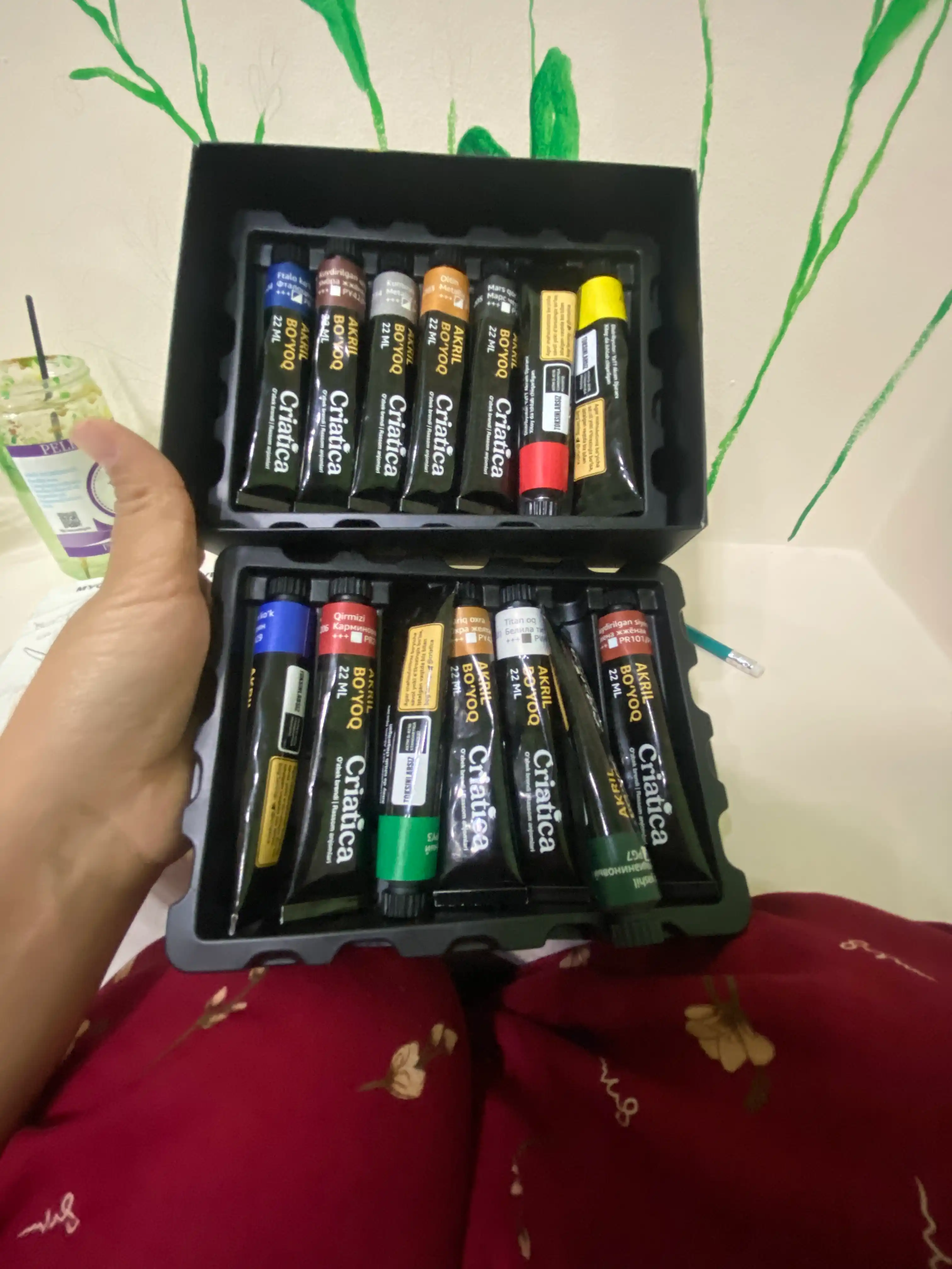 Набор для рисования CRIATICA®, акриловые краски, 14 цветов × 22 мл — подарочный набор