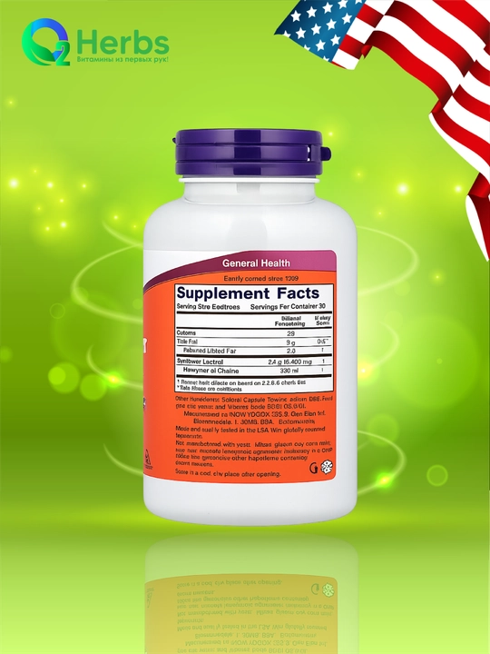 Kungaboqar letsitini, NOW Foods, 1200 mg, 100 kapsula