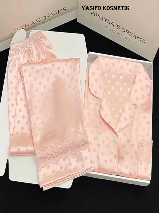 Pijama Atlas va shelkdan ayollar pijamasi shim va gipyur ko‘ylak bilan uyda kiyiladigan