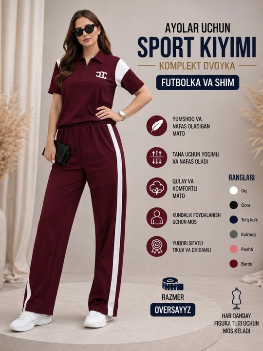 Женский спортивный костюм двойка, футболка и брюки, оверсайз, 6 цветов