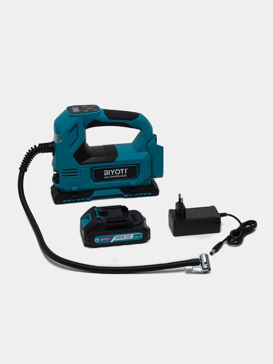 Akkumulyatorli nasos kompressor BIYOTI BYT-QB02, 120 Vt, 30 l/min, 12-21 V