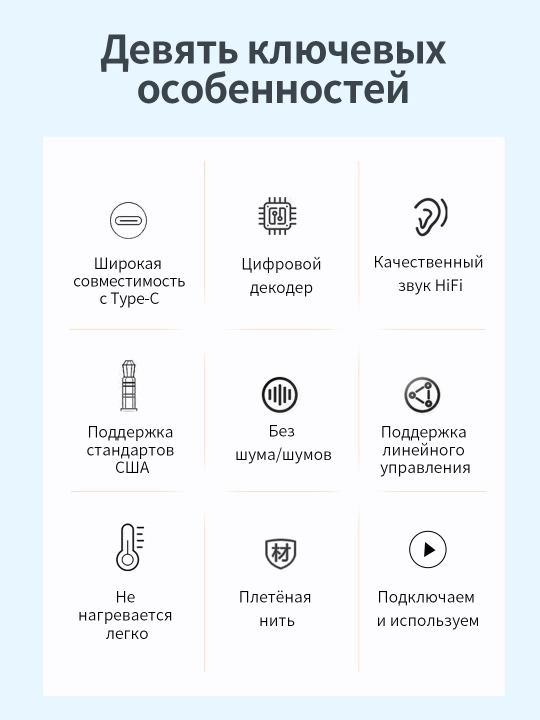 Кабель Type-C→3.5мм DAC HiFi плетеный металл для телефона