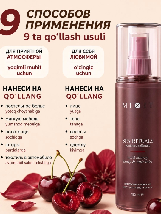 Парфюмированный мист для тела и волос — MIXIT Perfumed Collection Body & Hair Mist, 150 мл