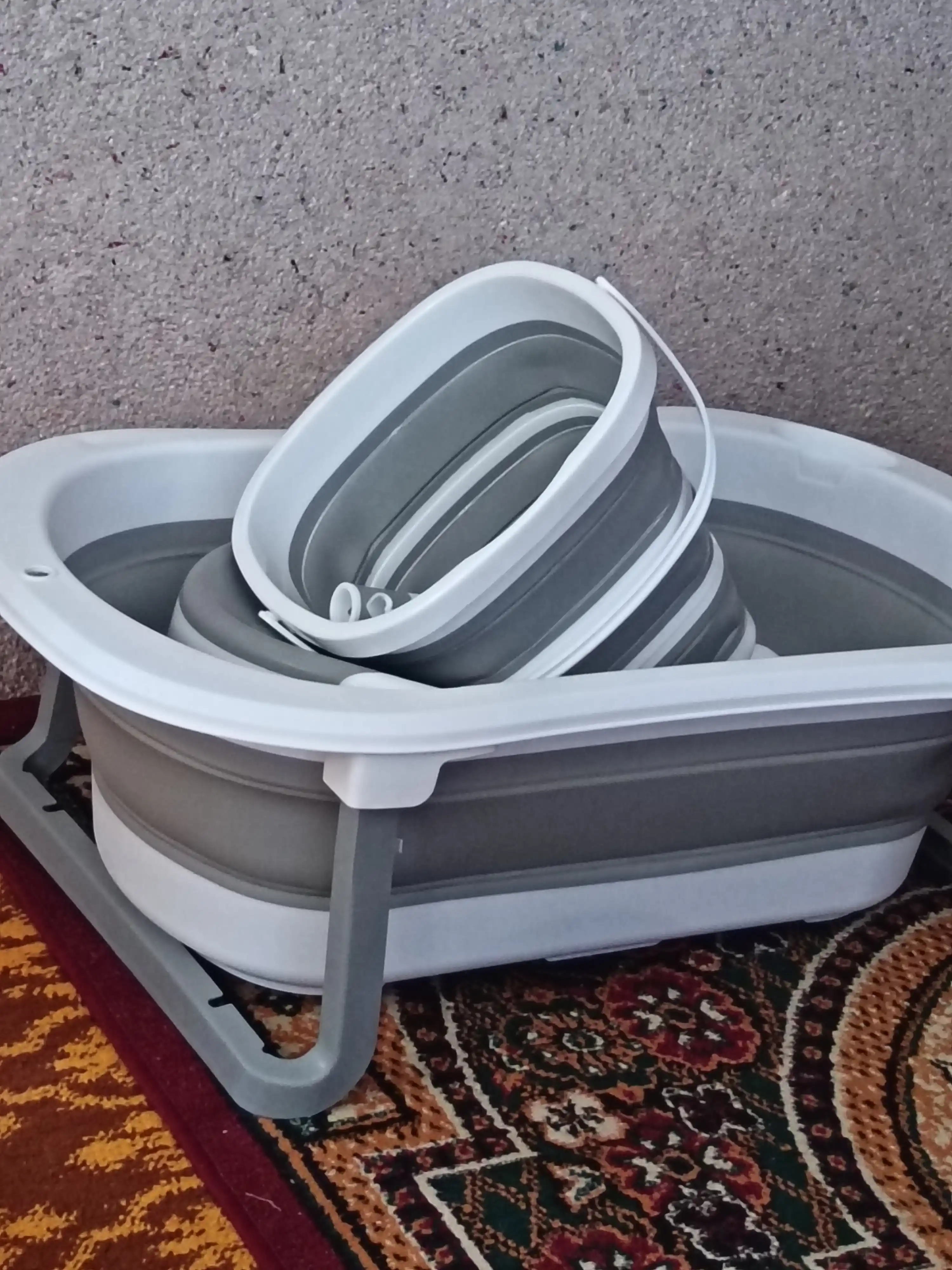 Bolalar uchun yig‘ma vannacha to‘plami 4 tasi 1 da– vannacha, chelak, cho‘mich va o‘rindiq