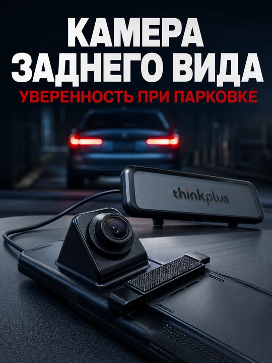 TECHMIZU 10″ ko‘zgu videoregistrator, Full HD 1080p, orqa kamera bilan