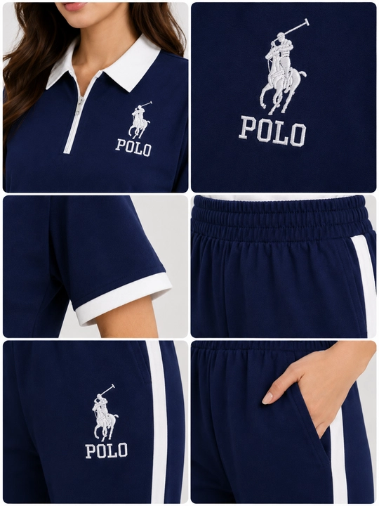 Ayollar sport kiyimi dvoyka, Polo futbolka va shim, oversayz, 6 xil rang