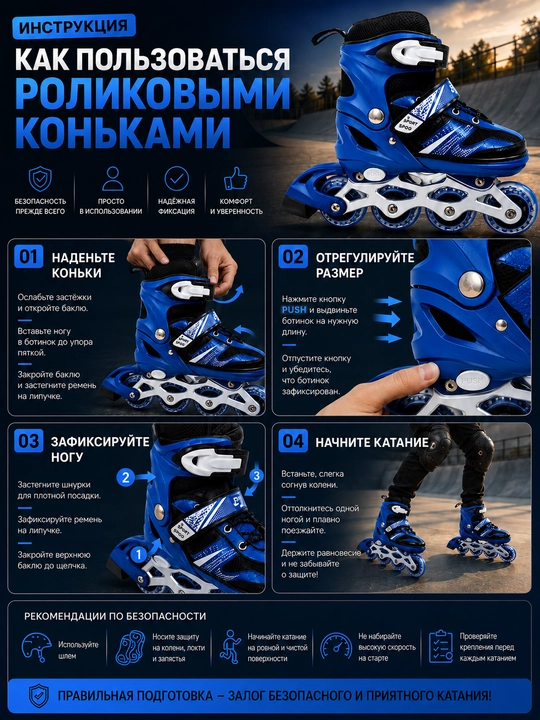 Роликовые коньки, ролики детские, с защитой, комплект роликов, раздвижные