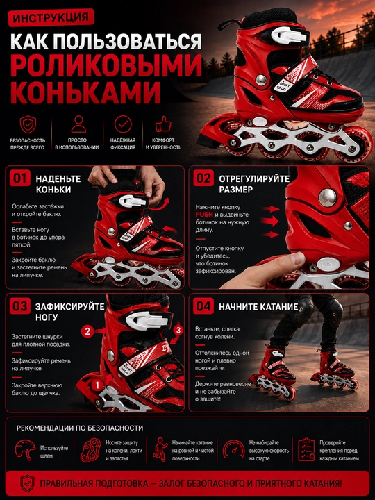 Роликовые коньки, ролики детские, с защитой, комплект роликов, раздвижные