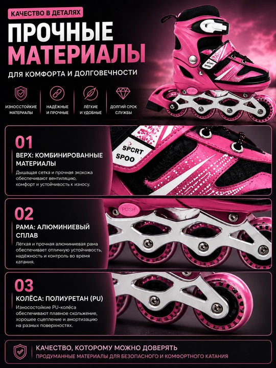 Роликовые коньки, ролики детские, с защитой, комплект роликов, раздвижные