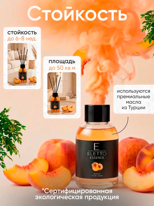 Аромадиффузор ELETTO Персик "Peach", 110 мл